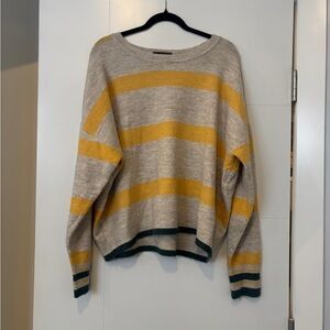 Scotch & Soda Cozy Yellow Stripe Women's Sweater - Relaxed Fit